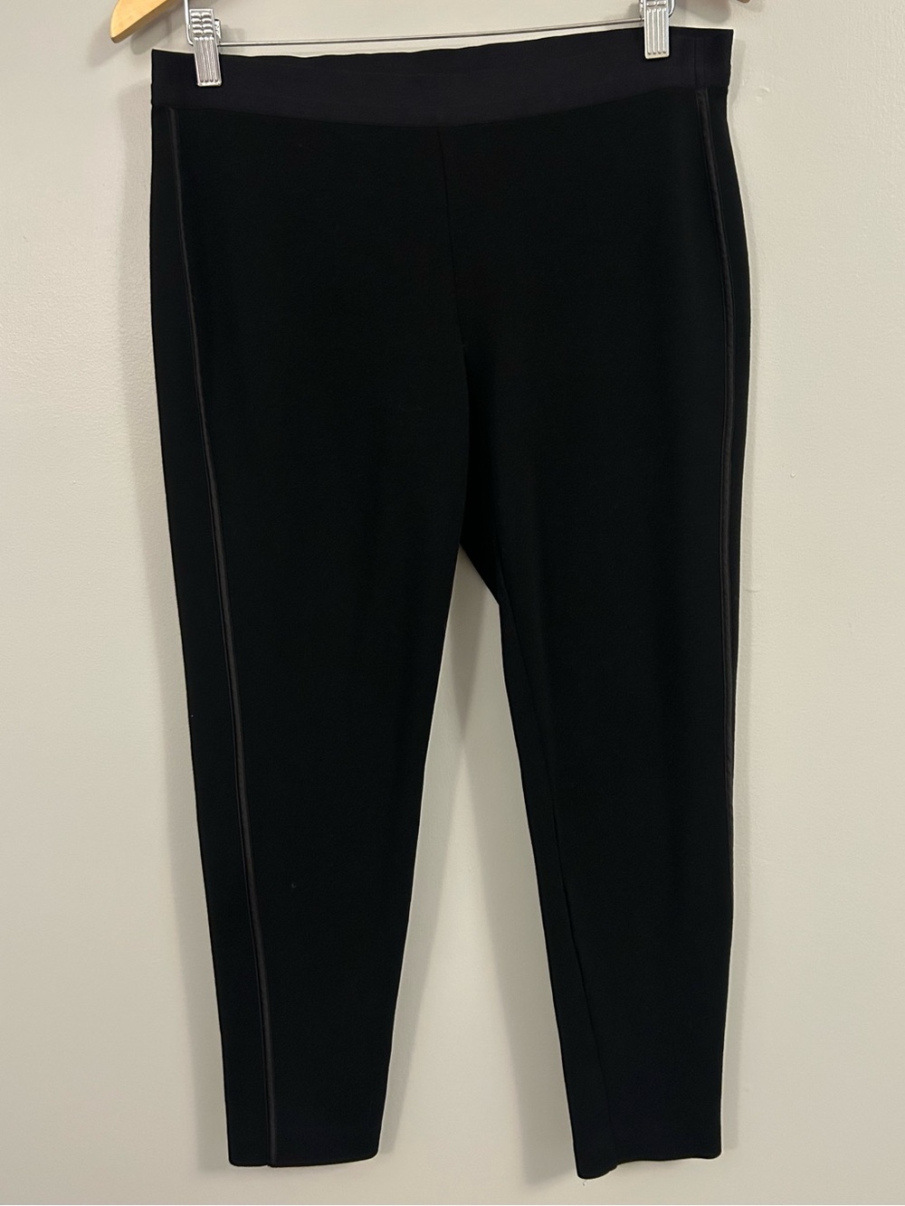 Eileen Fisher Black Cropped Ponte Pull-On Pants Medium